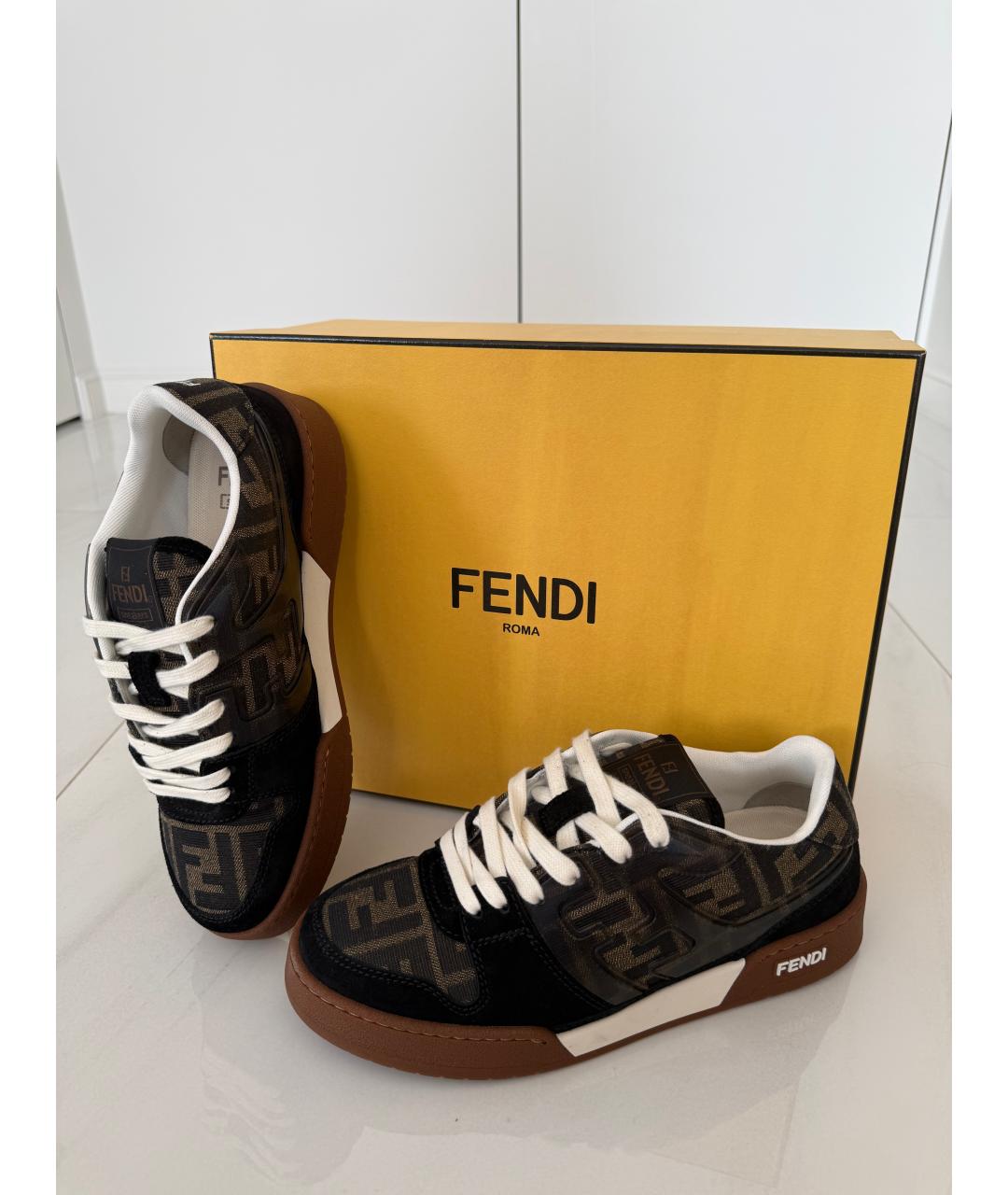 FENDI Коричневые кроссовки, фото 6