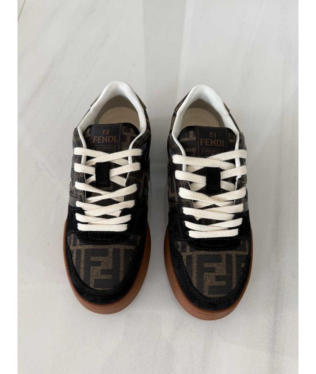 FENDI Коричневые кроссовки, фото 2
