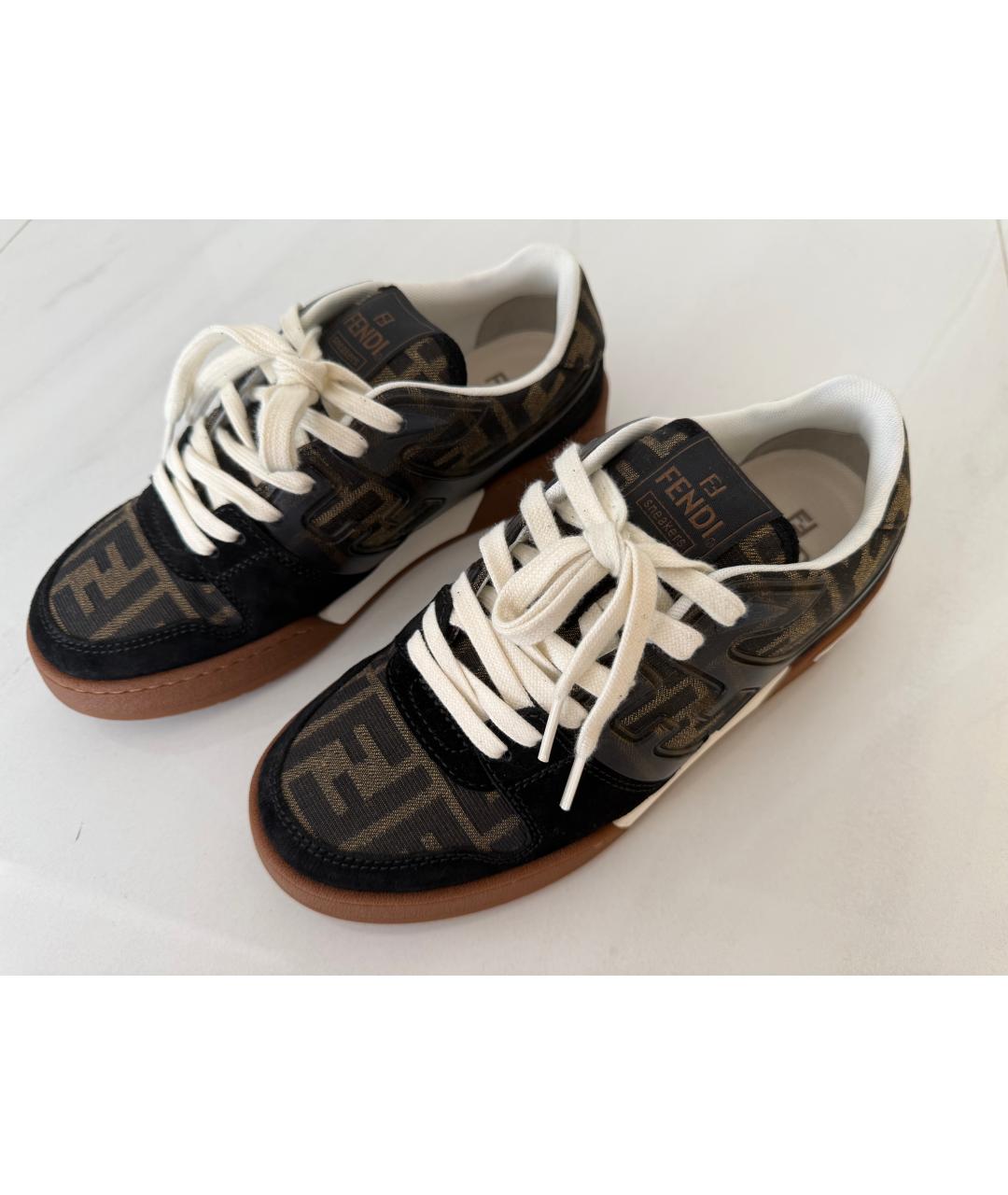 FENDI Коричневые кроссовки, фото 4