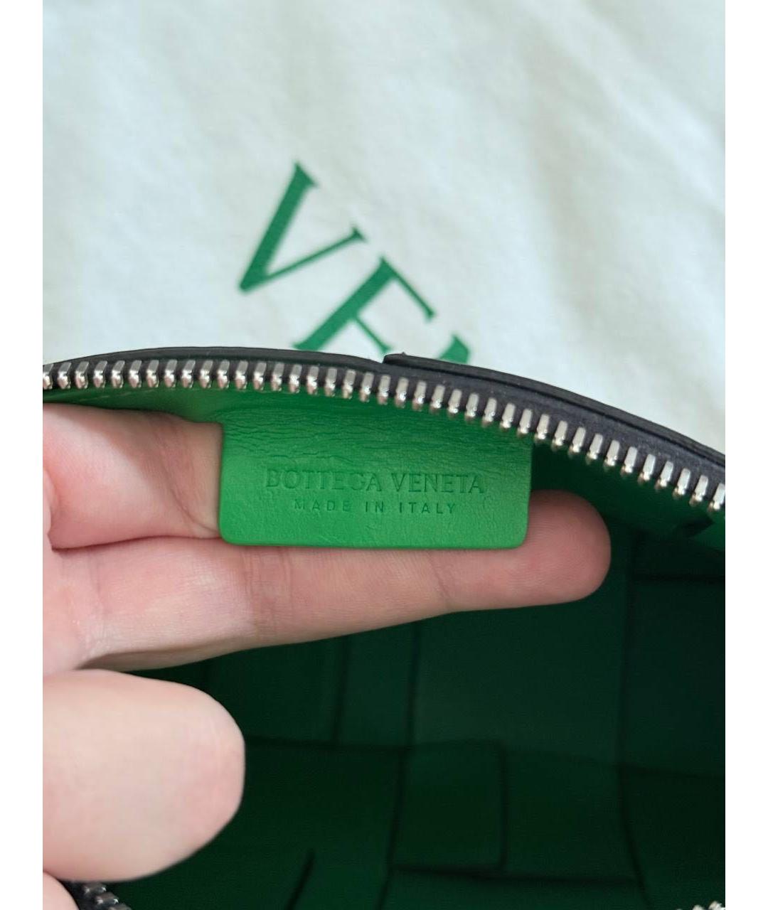 BOTTEGA VENETA Черная кожаная сумка на плечо, фото 6