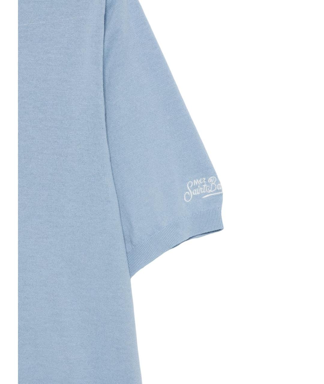 MC2 SAINT BARTH Голубое хлопковое поло с коротким рукавом, фото 3