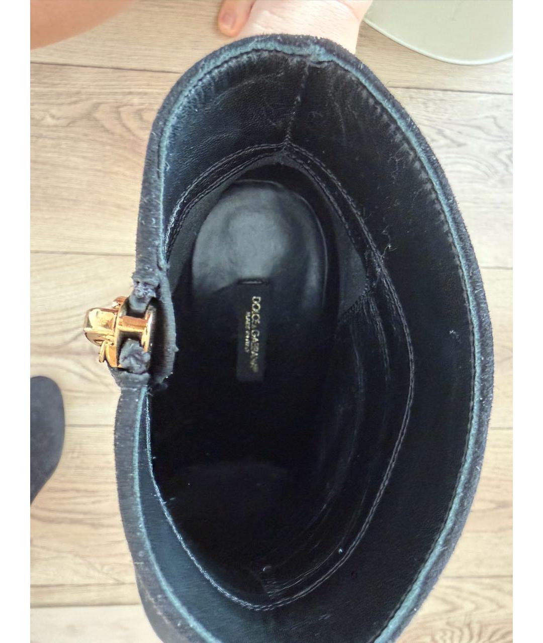 DOLCE&GABBANA Черные замшевые ботильоны, фото 4