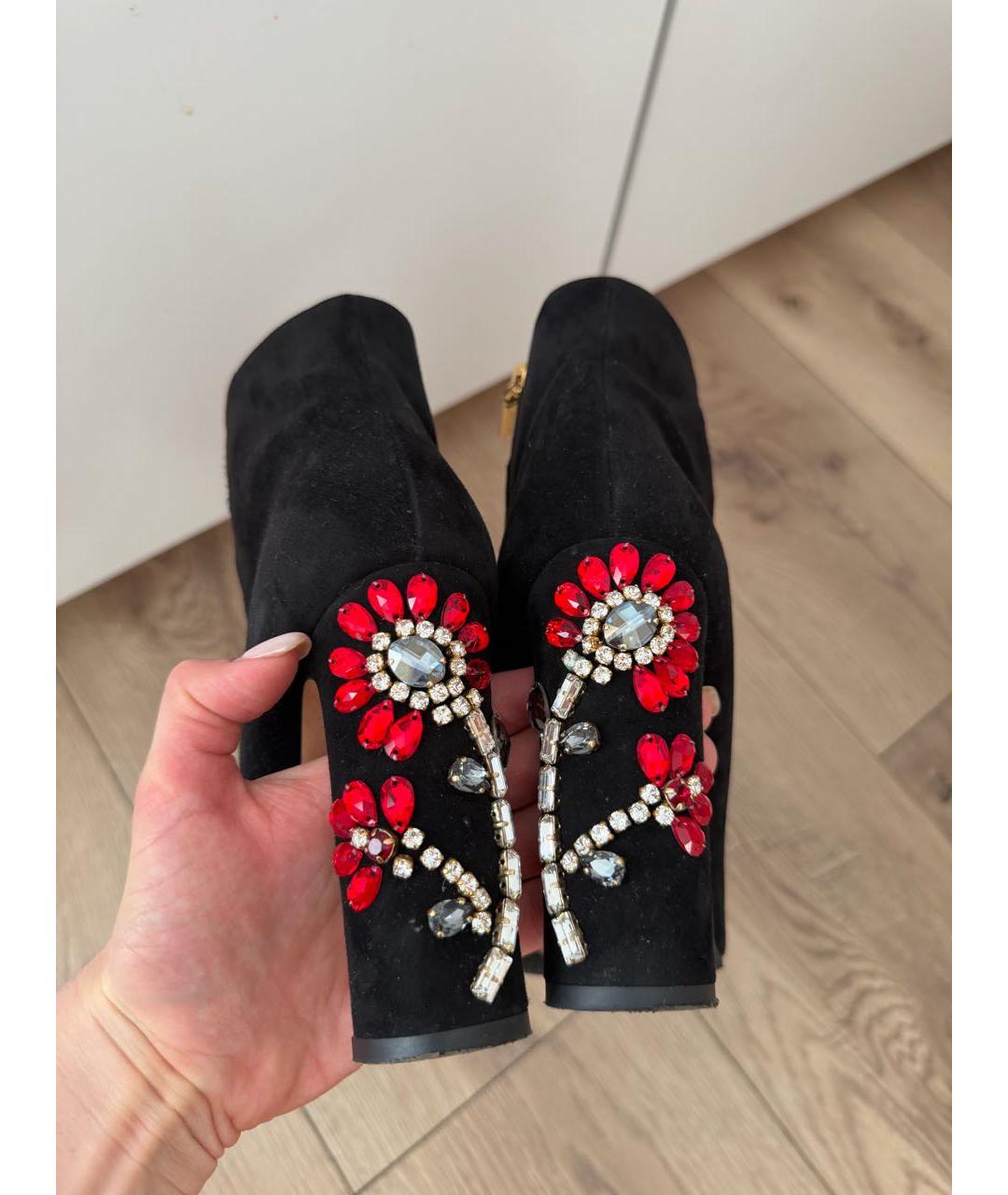 DOLCE&GABBANA Черные замшевые ботильоны, фото 5