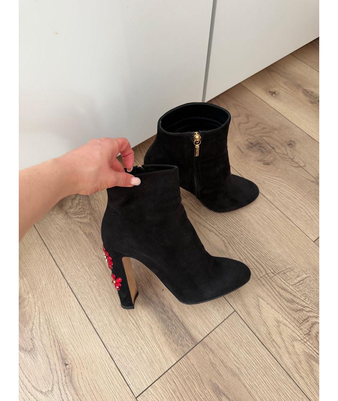 DOLCE&GABBANA Черные замшевые ботильоны, фото 6