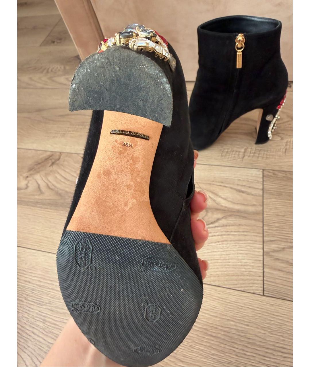 DOLCE&GABBANA Черные замшевые ботильоны, фото 8