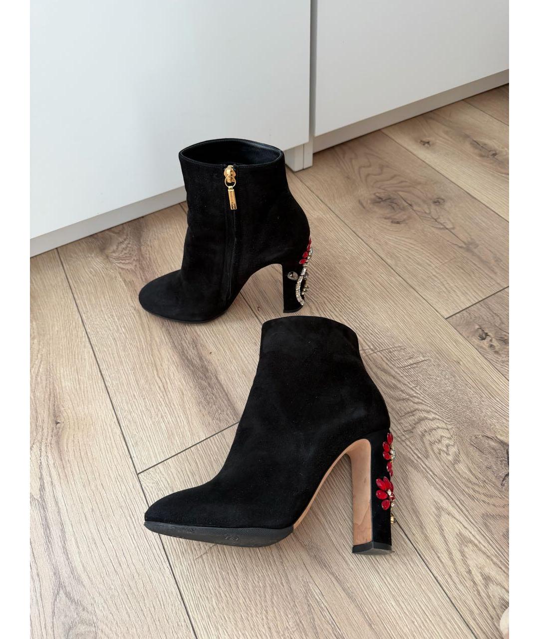DOLCE&GABBANA Черные замшевые ботильоны, фото 7