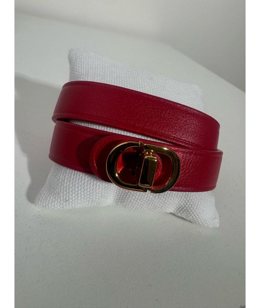 CHRISTIAN DIOR Красный кожаный браслет, фото 3