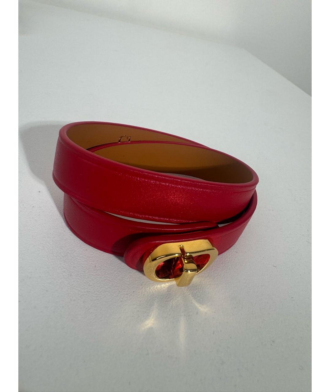 CHRISTIAN DIOR Красный кожаный браслет, фото 2