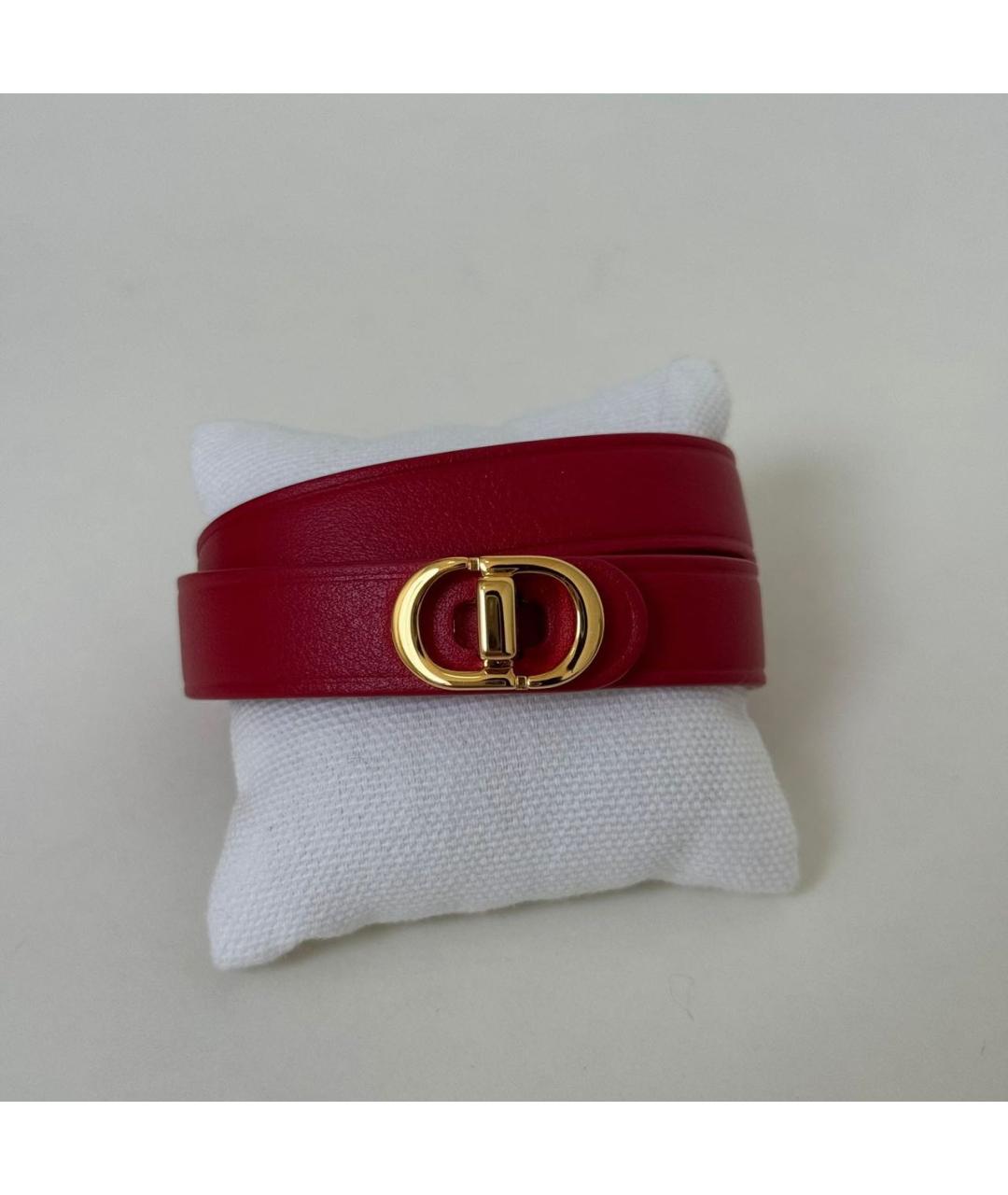 CHRISTIAN DIOR Красный кожаный браслет, фото 5