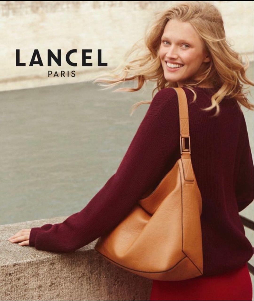 LANCEL Темно-синяя кожаная сумка тоут, фото 7