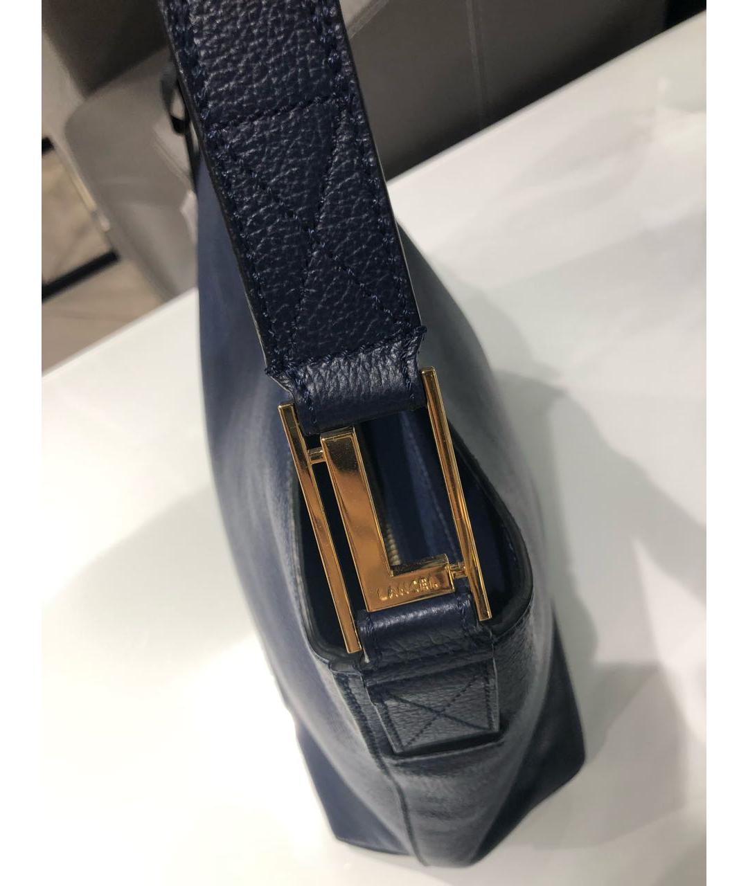 LANCEL Темно-синяя кожаная сумка тоут, фото 3
