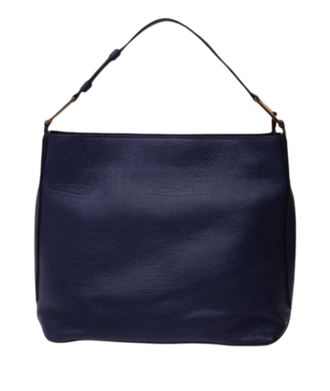 LANCEL Темно-синяя кожаная сумка тоут, фото 1