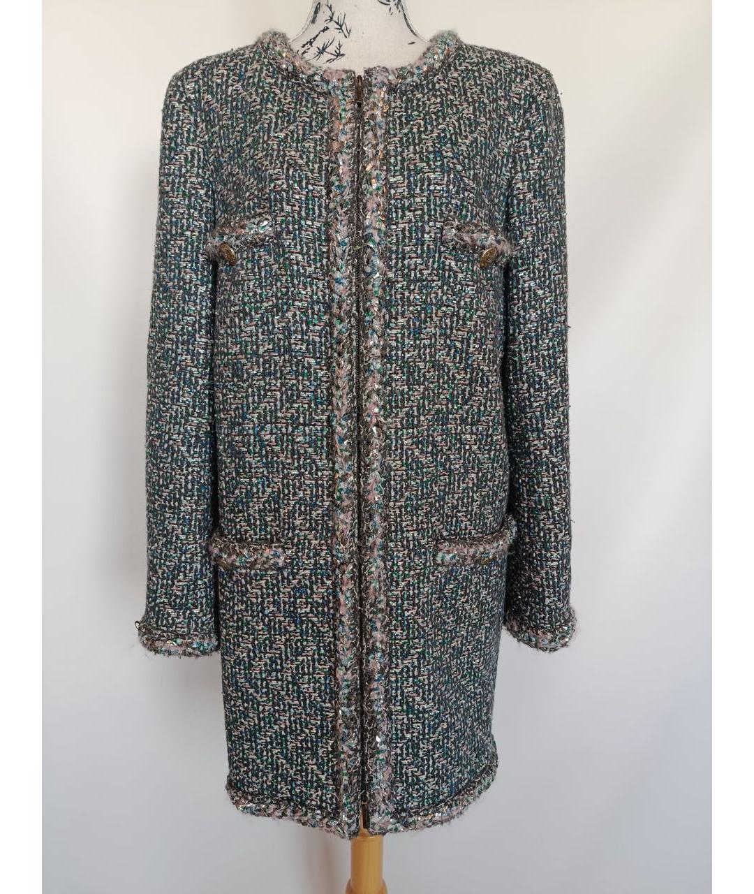 CHANEL Мульти шерстяной жакет/пиджак, фото 9