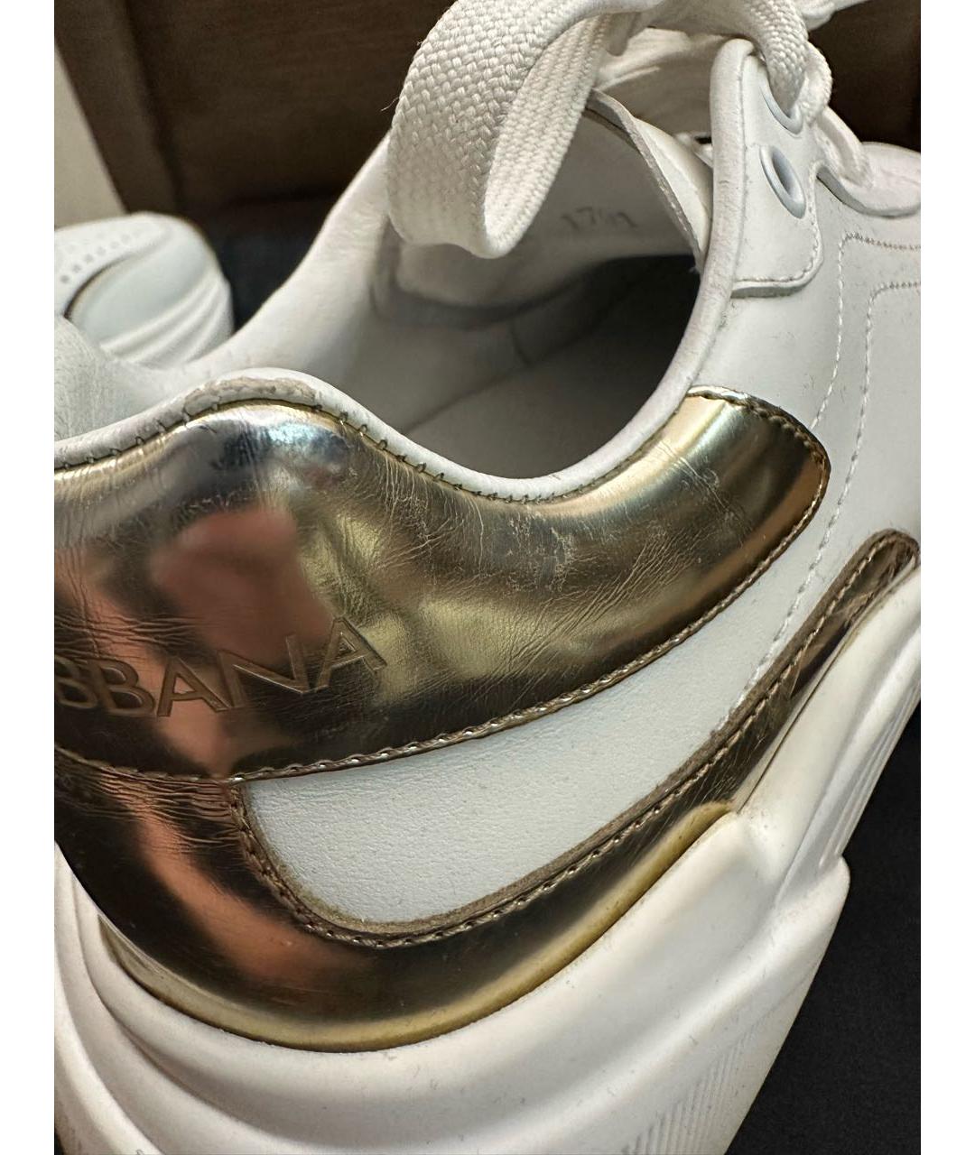 DOLCE&GABBANA Белые кожаные кроссовки, фото 7
