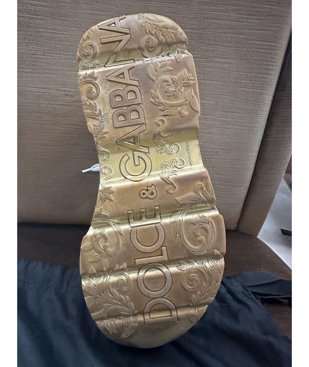 DOLCE&GABBANA Белые кожаные кроссовки, фото 4