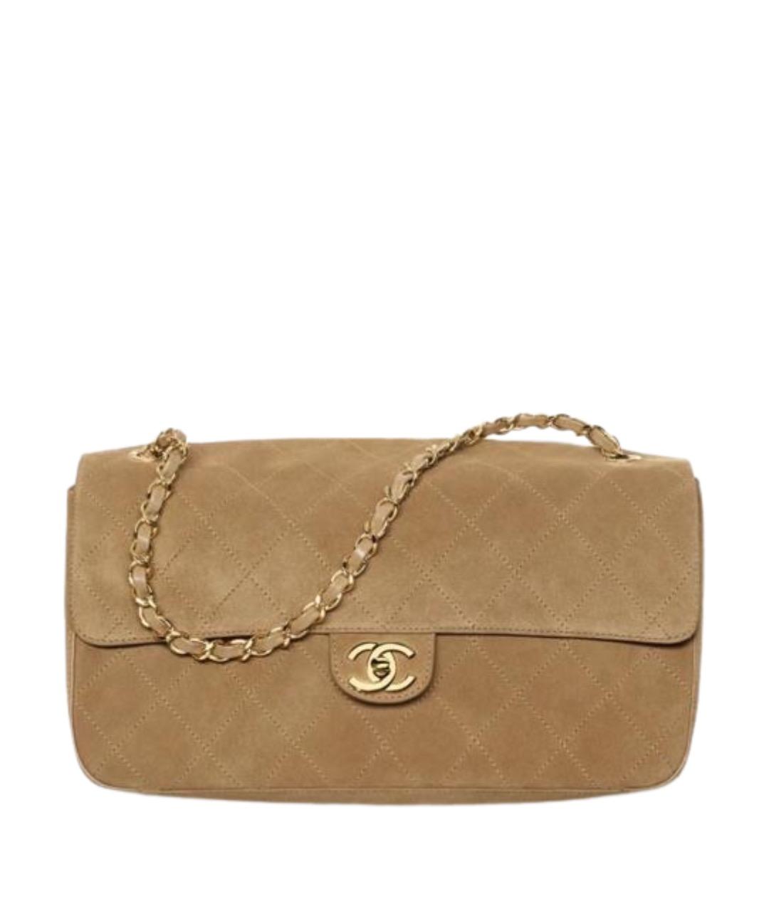 CHANEL Бежевая замшевая сумка через плечо, фото 1