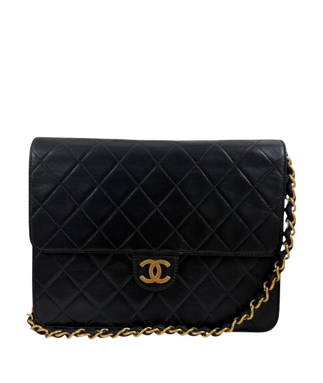 CHANEL Черная кожаная сумка через плечо, фото 1