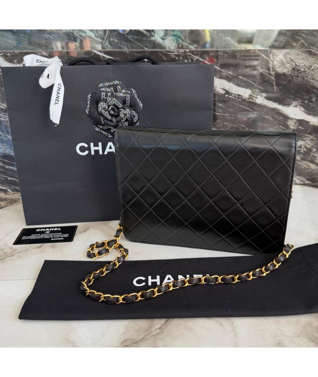 CHANEL Черная кожаная сумка через плечо, фото 3