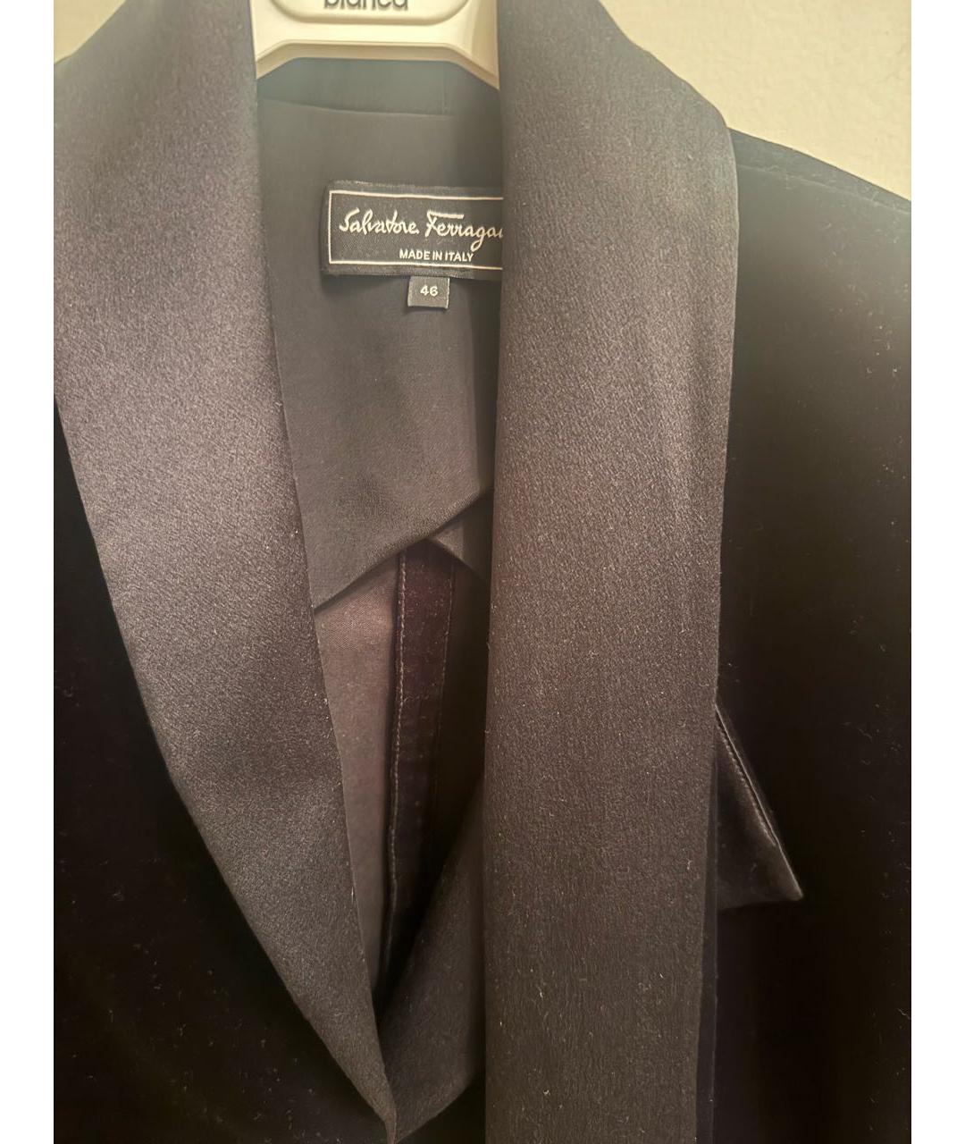 FERRAGAMO Черный шелковый жакет/пиджак, фото 3