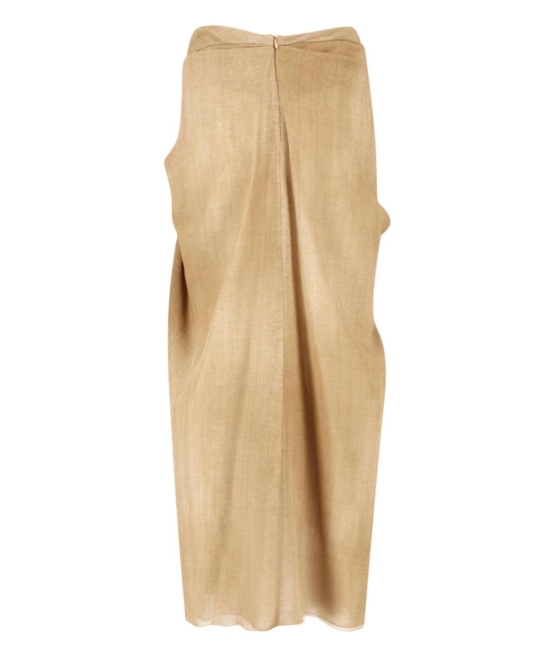 ERMANNO SCERVINO Коричневая полиэстеровая юбка миди, фото 2