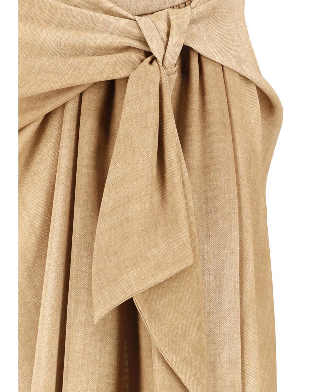 ERMANNO SCERVINO Коричневая полиэстеровая юбка миди, фото 4