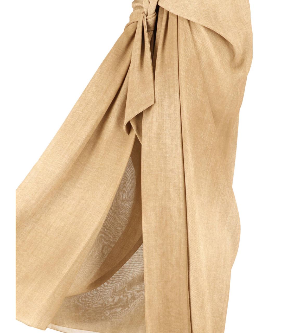 ERMANNO SCERVINO Коричневая полиэстеровая юбка миди, фото 5