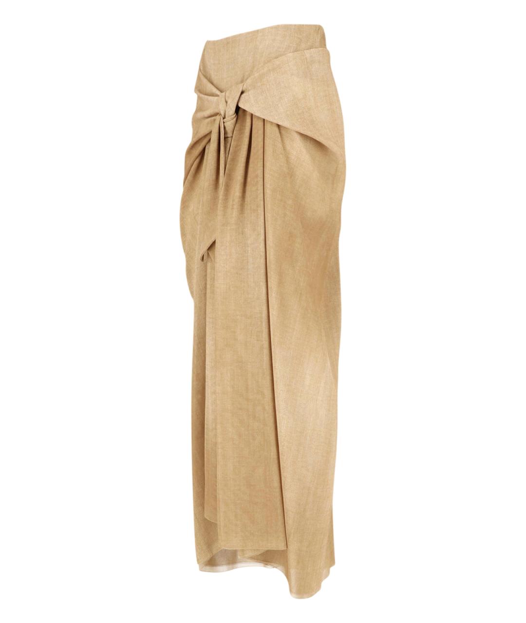 ERMANNO SCERVINO Коричневая полиэстеровая юбка миди, фото 3