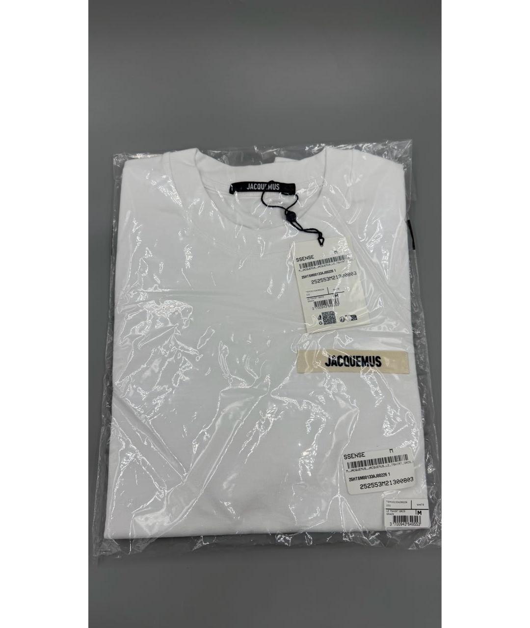 JACQUEMUS Белая хлопковая футболка, фото 5