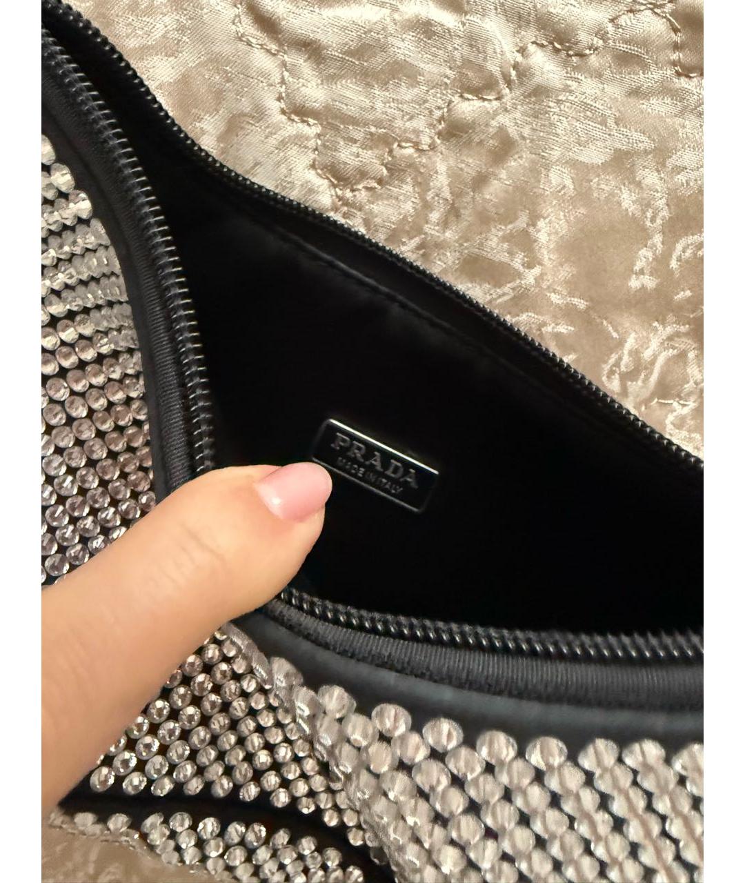 PRADA Серебряная сумка с короткими ручками, фото 3