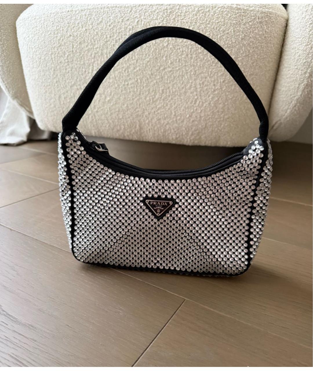 PRADA Серебряная сумка с короткими ручками, фото 4