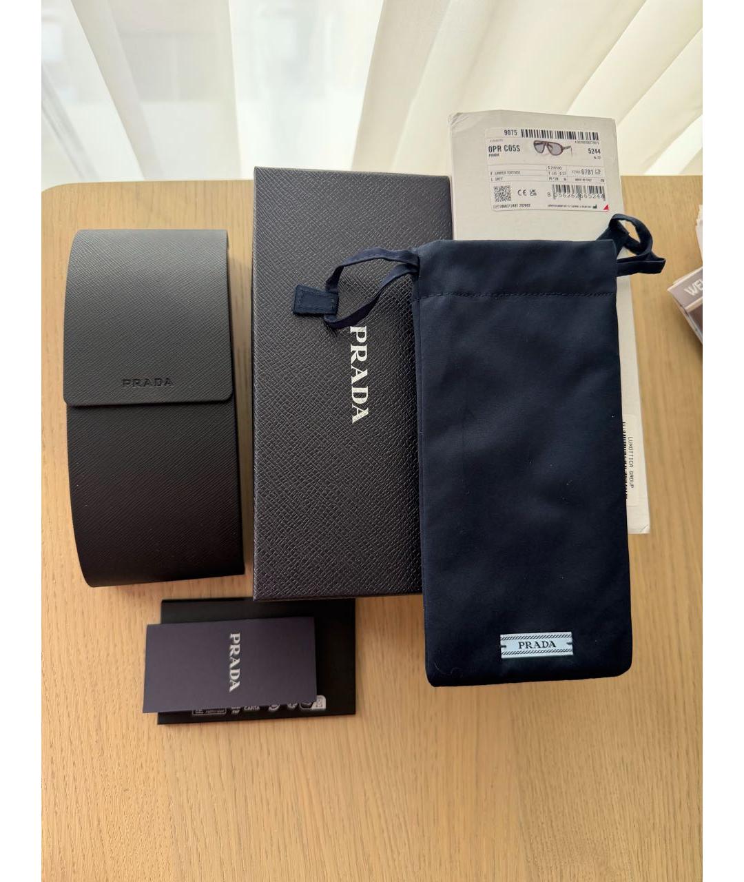 PRADA Коричневые пластиковые солнцезащитные очки, фото 4