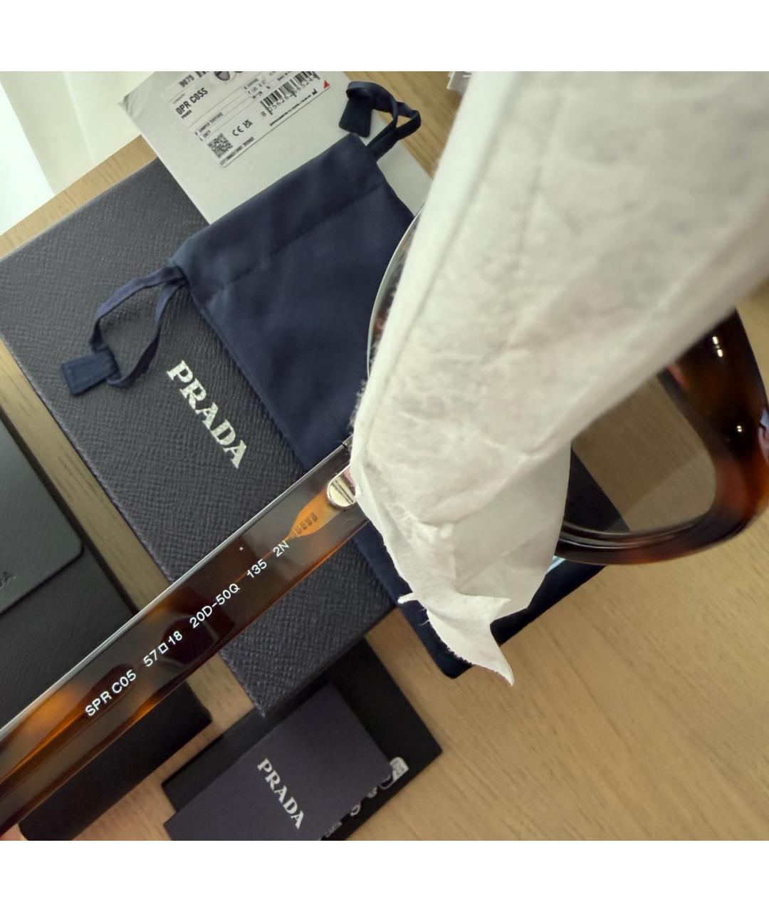 PRADA Коричневые пластиковые солнцезащитные очки, фото 6