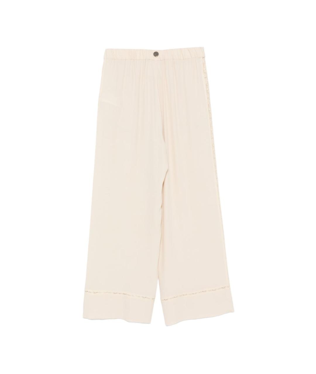 SEMICOUTURE Бежевые прямые брюки, фото 1