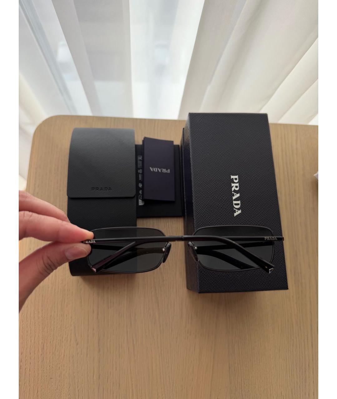 PRADA Черные металлические солнцезащитные очки, фото 6