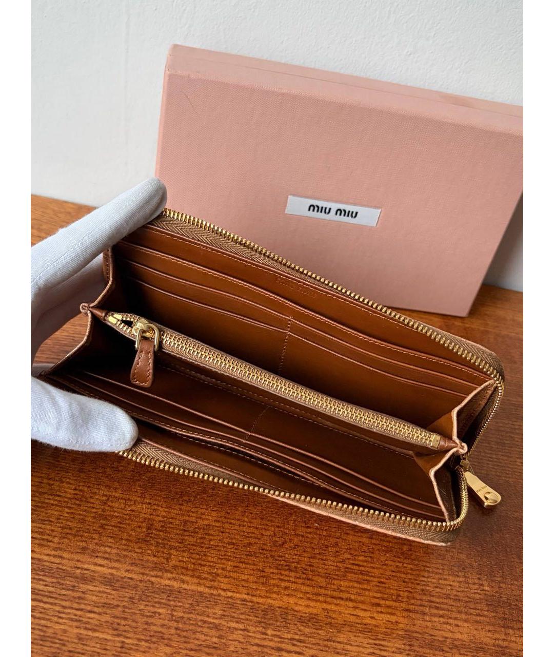 MIU MIU Коричневый кардхолдер из экзотической кожи, фото 4
