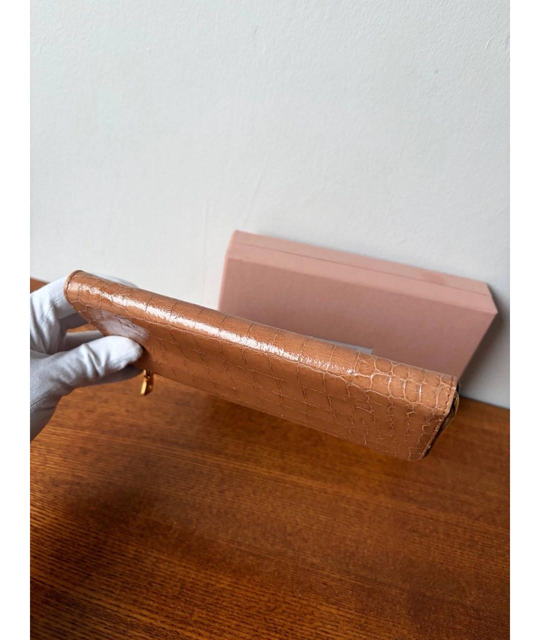 MIU MIU Коричневый кардхолдер из экзотической кожи, фото 6