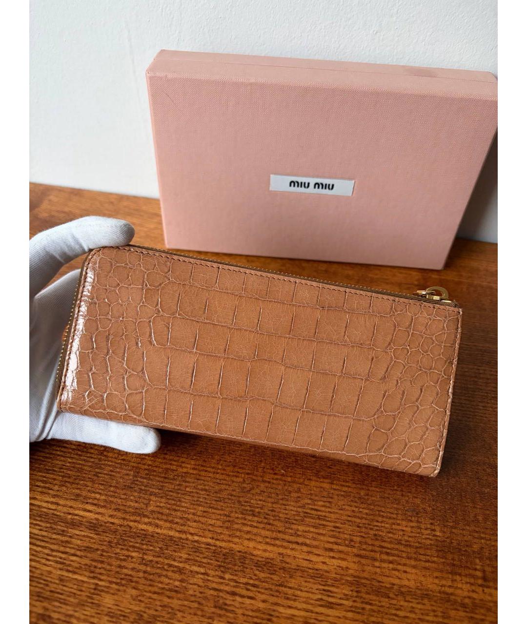 MIU MIU Коричневый кардхолдер из экзотической кожи, фото 5