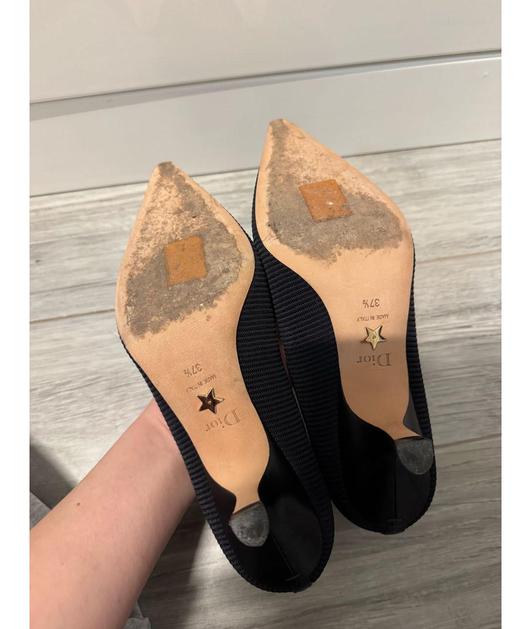 CHRISTIAN DIOR Черные лодочки на низком каблуке, фото 4