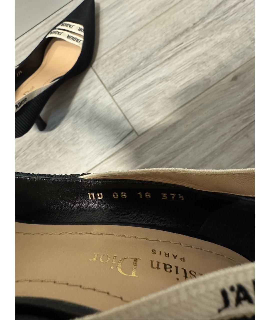 CHRISTIAN DIOR Черные лодочки на низком каблуке, фото 5