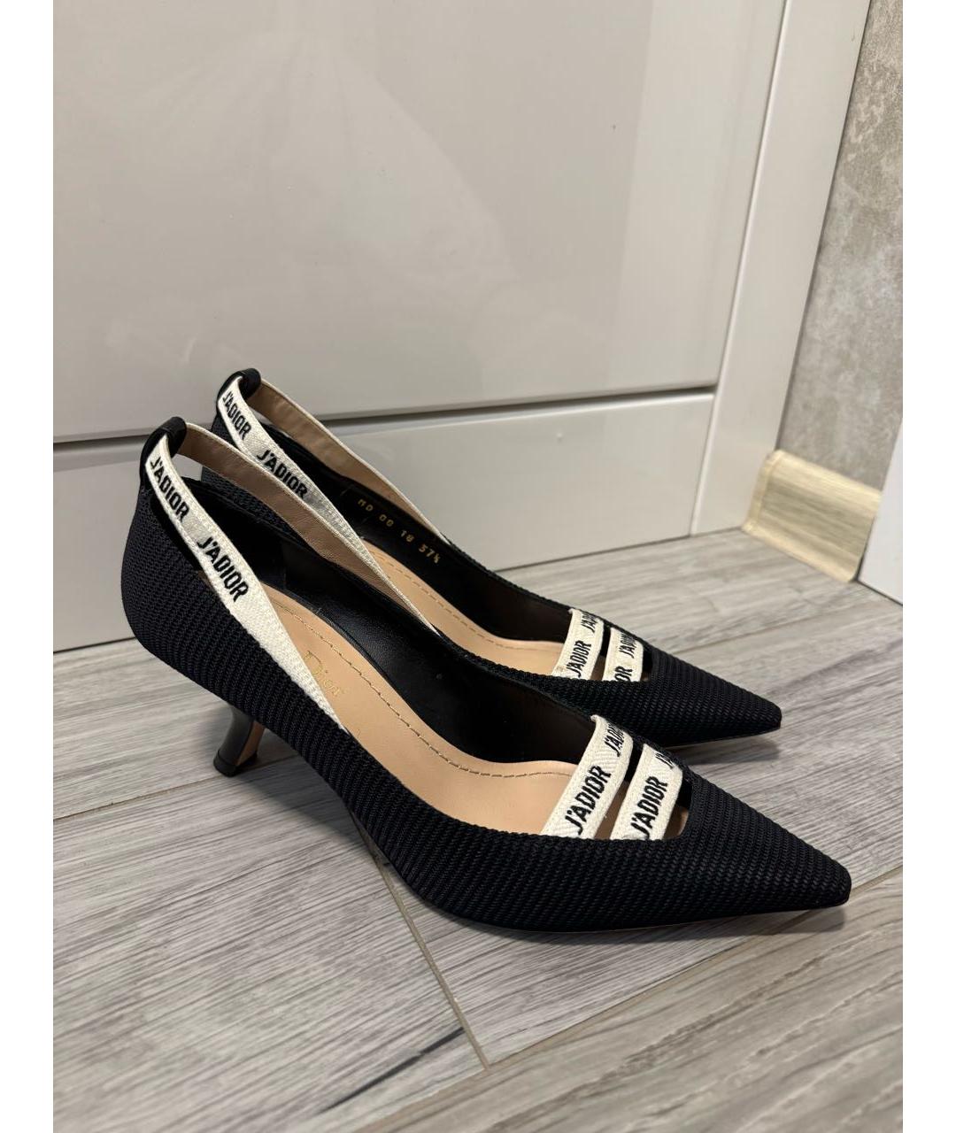 CHRISTIAN DIOR Черные лодочки на низком каблуке, фото 2