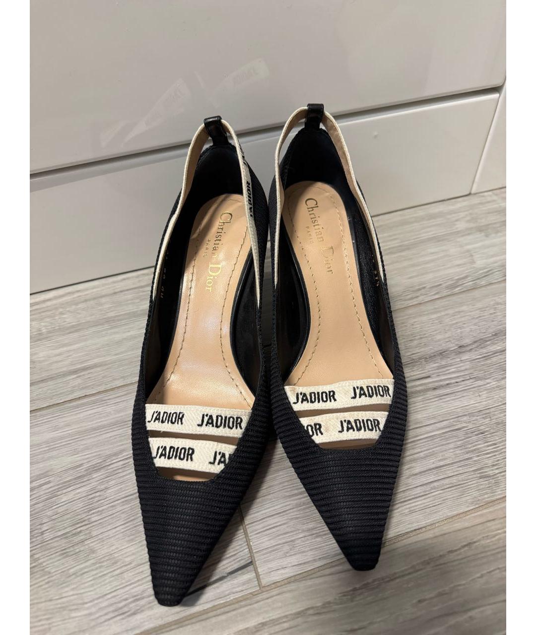 CHRISTIAN DIOR Черные лодочки на низком каблуке, фото 3