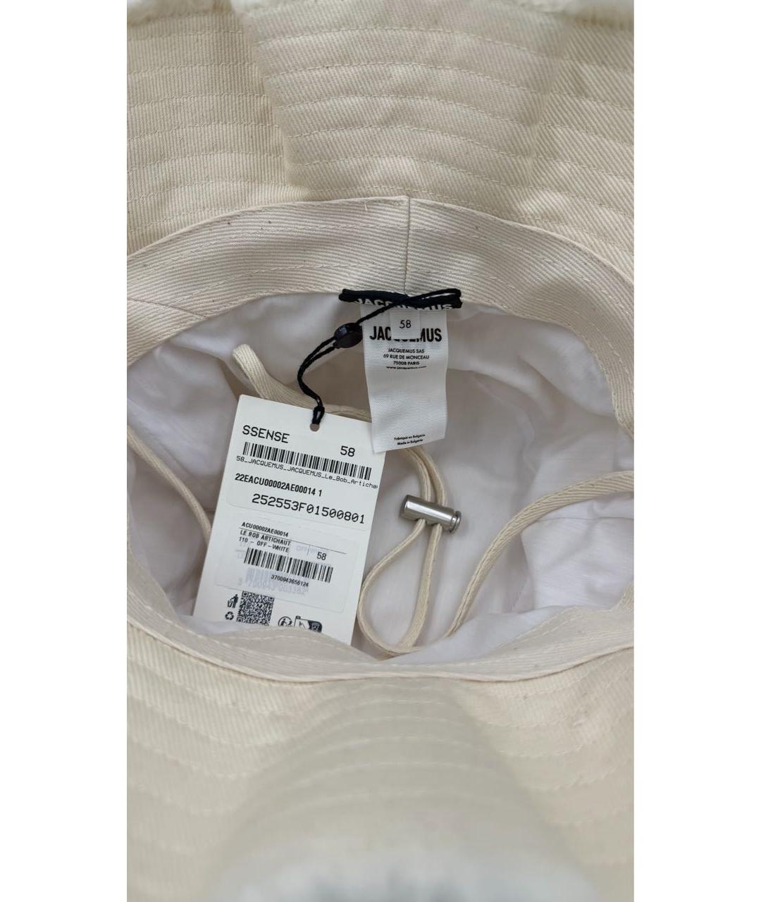 JACQUEMUS Белая хлопковая панама, фото 5