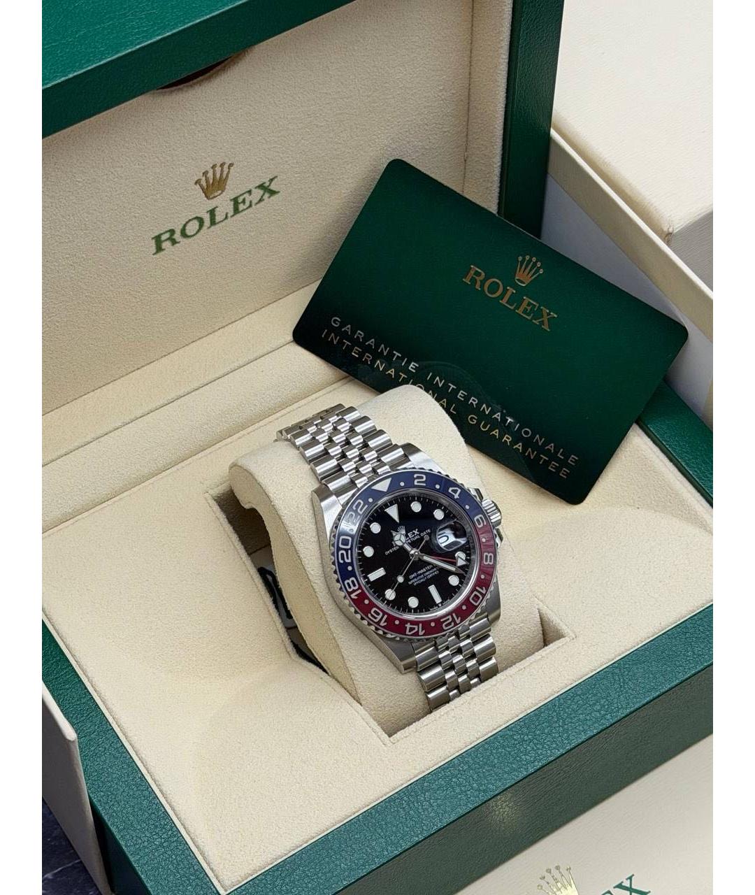 ROLEX Черные металлические часы, фото 5