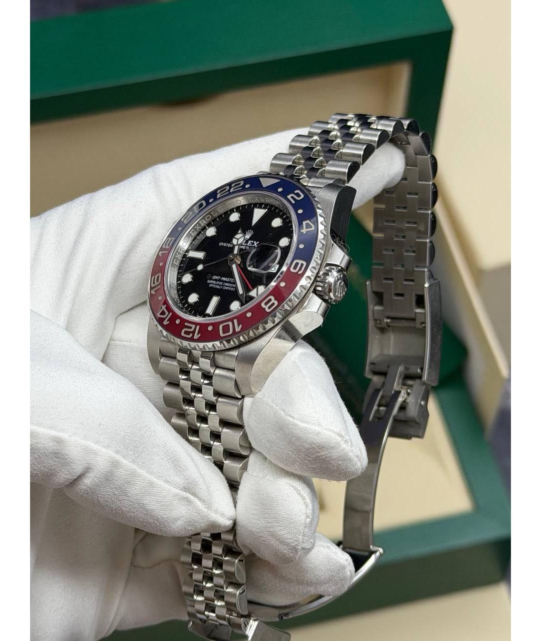 ROLEX Черные металлические часы, фото 3