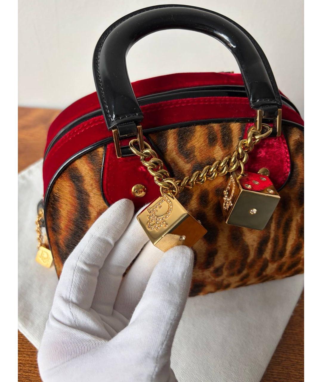 CHRISTIAN DIOR Мульти меховая сумка с короткими ручками, фото 6