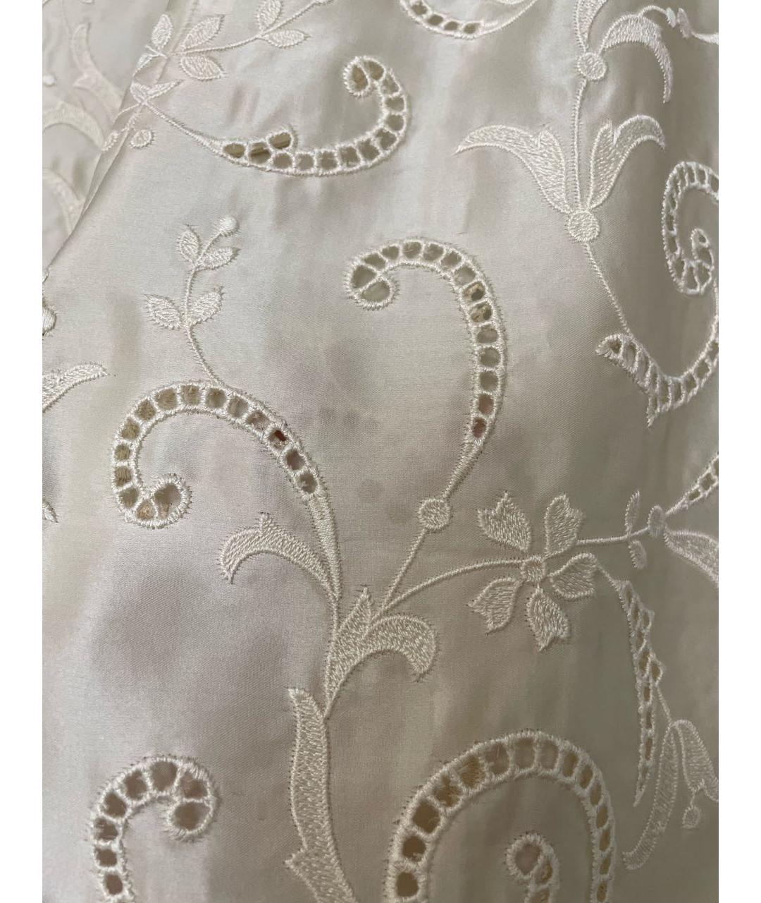 DOLCE&GABBANA Бежевые шелковые брюки широкие, фото 6