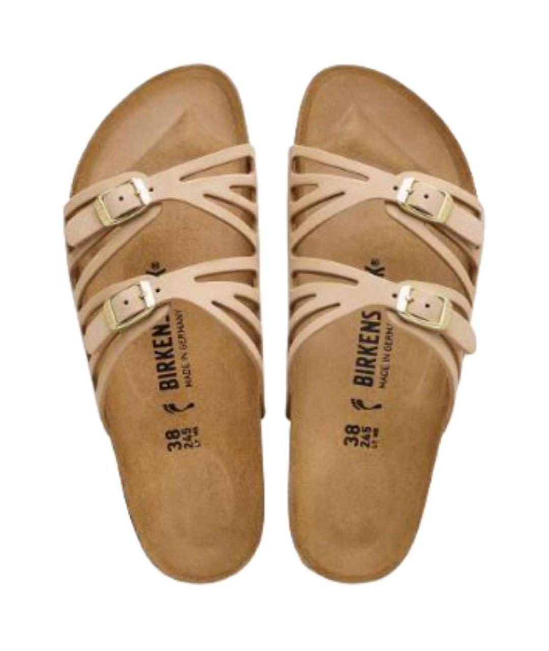 BIRKENSTOCK Бежевые кожаные сандалии, фото 4