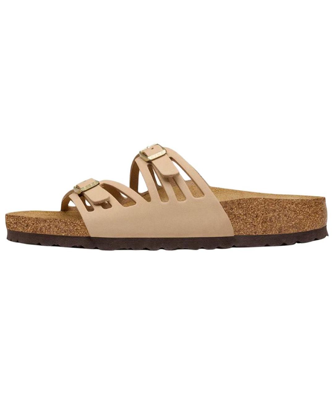 BIRKENSTOCK Бежевые кожаные сандалии, фото 5