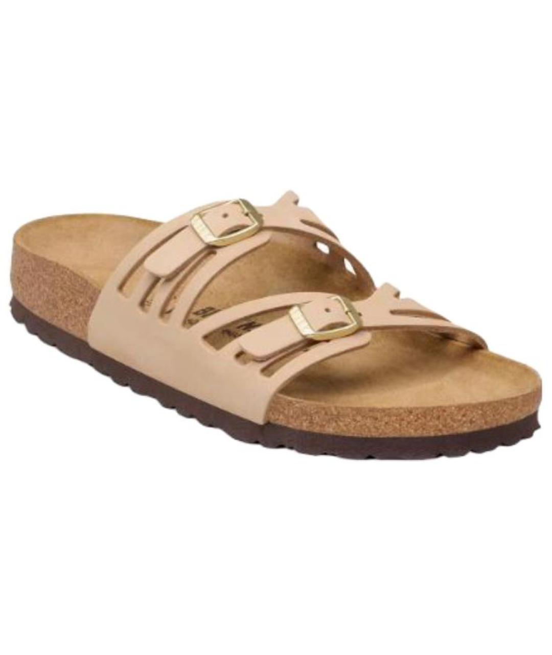 BIRKENSTOCK Бежевые кожаные сандалии, фото 2