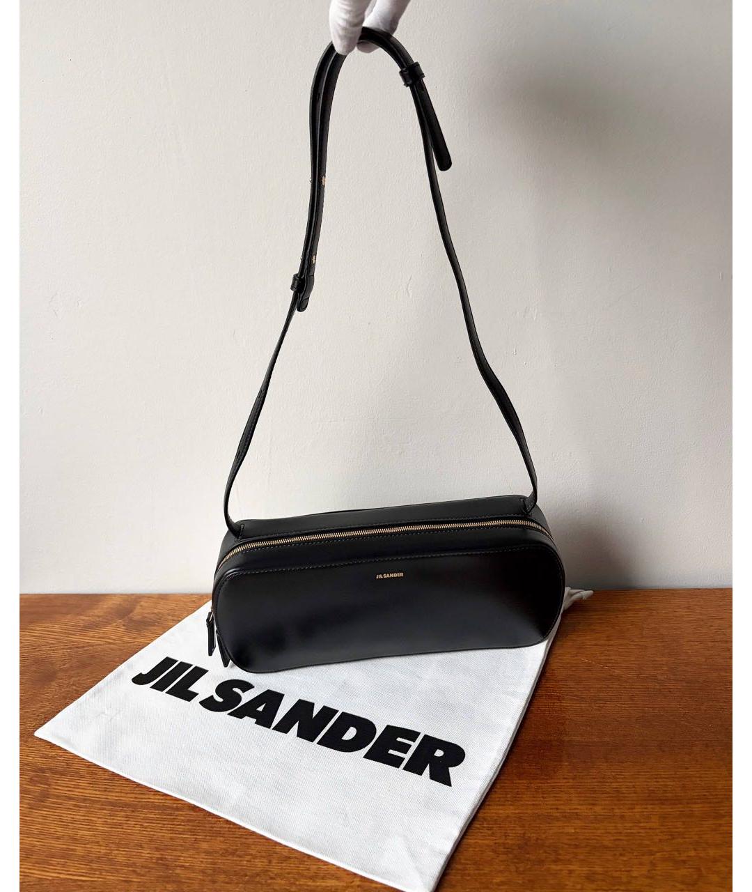 JIL SANDER Черная кожаная сумка через плечо, фото 9